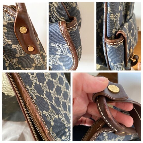 CELINE Paris Macadam Denim Signature Denim Flap Messenger Bag Y2K Shoulder - Picture 15 of 16